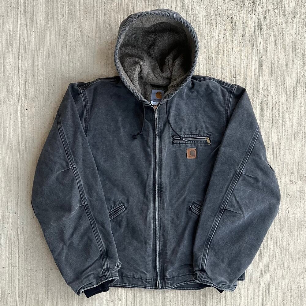 Carhartt J141 BLK black hooded work wear jacket